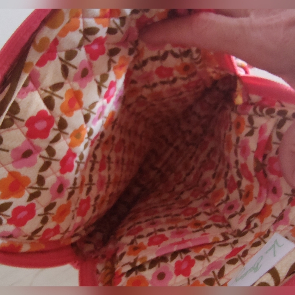 Vera Bradley Women's Retro Floral Pink Green Quilted Mini Backpack - Picture 5 of 7